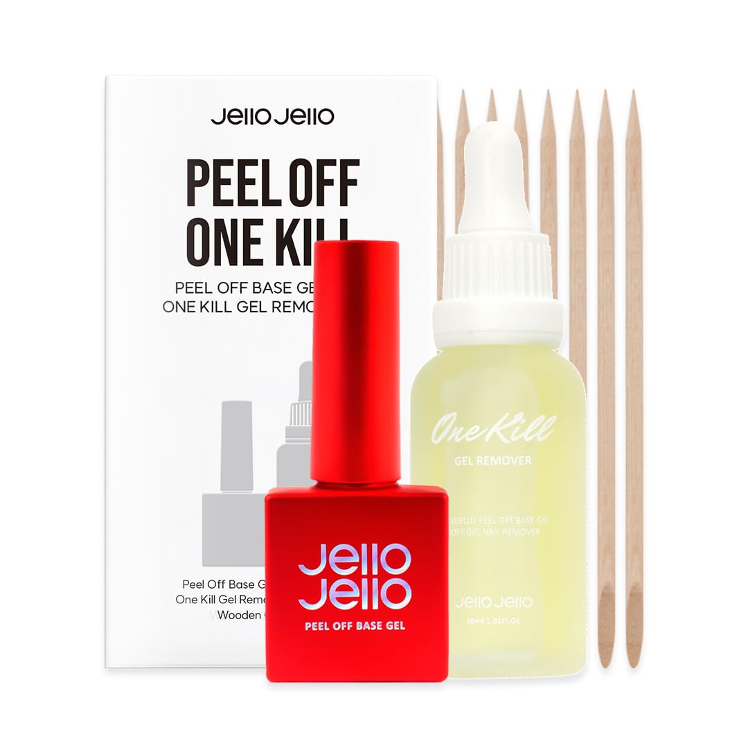 JelloJello front packaging showing the peel-off base gel and remover for quick identification and benefit