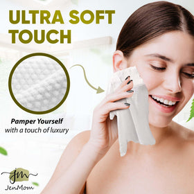 JenMom texture close-up highlighting quilted, lint-free surface for gentle cleansing