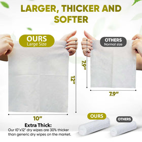 JenMom towel in hand showing size and thickness for full-face coverage