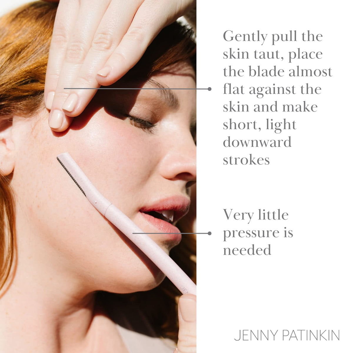 JENNY PATINKIN before and after texture comparison showing brighter, refined skin