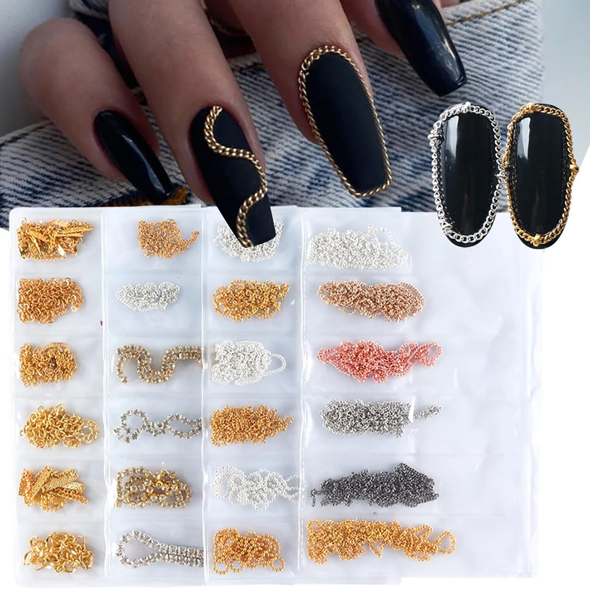 JERCLITY lifestyle photo on hands showcasing fashionable metallic nail look