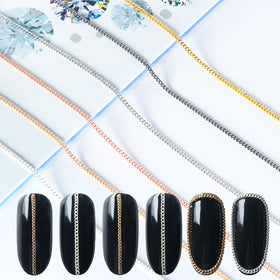 JERCLITY single strip applied on false nail showing precise placement
