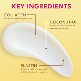 Hand applying Jergens body lotion to skin illustrating even application and streak-free color