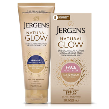 Jergens bundle front packaging showing both face SPF and firming body lotion benefits