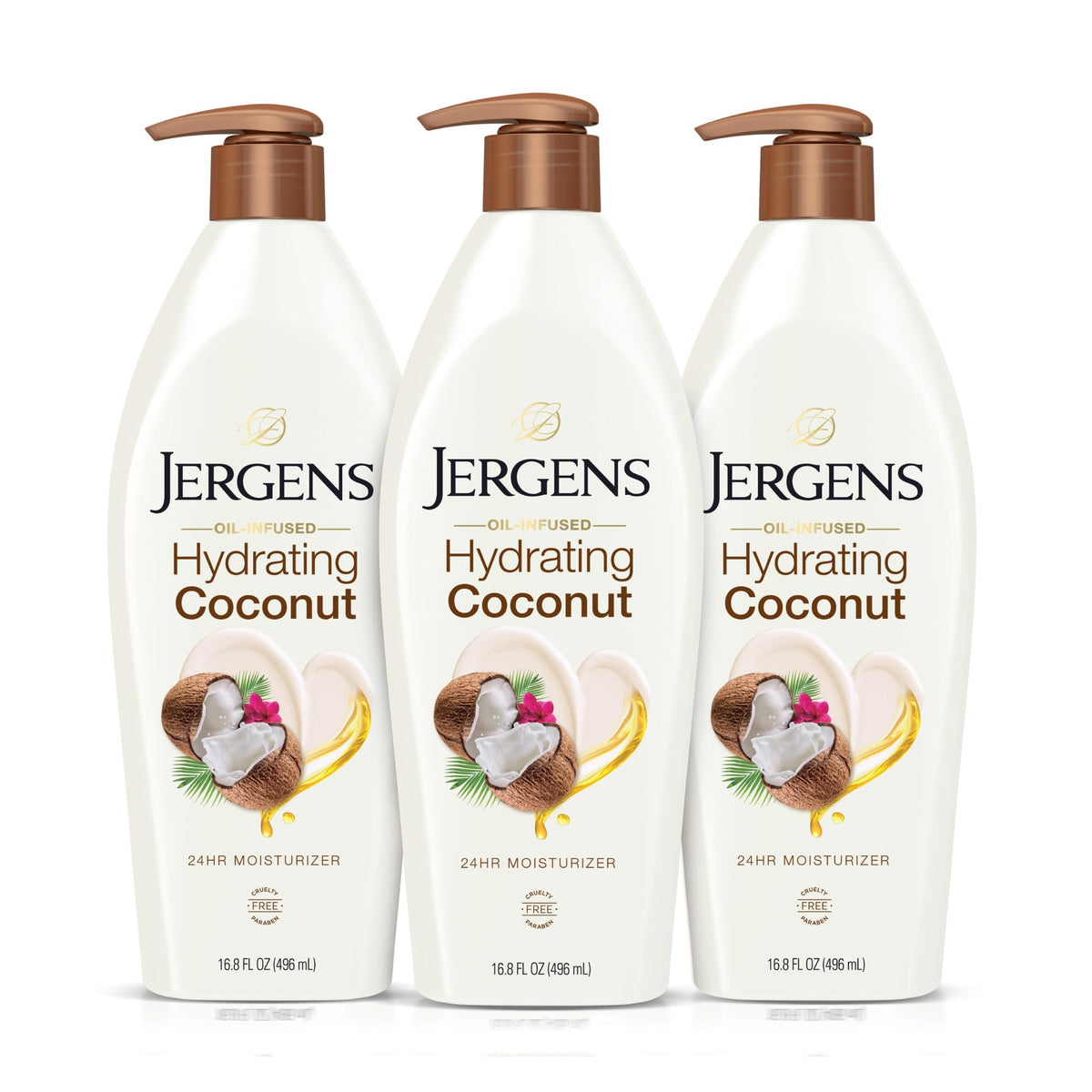 Jergens front packaging showing bottle and brand for clear product recognition and convenience