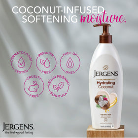 Jergens being applied to hands to show quick absorption and instant softness benefit