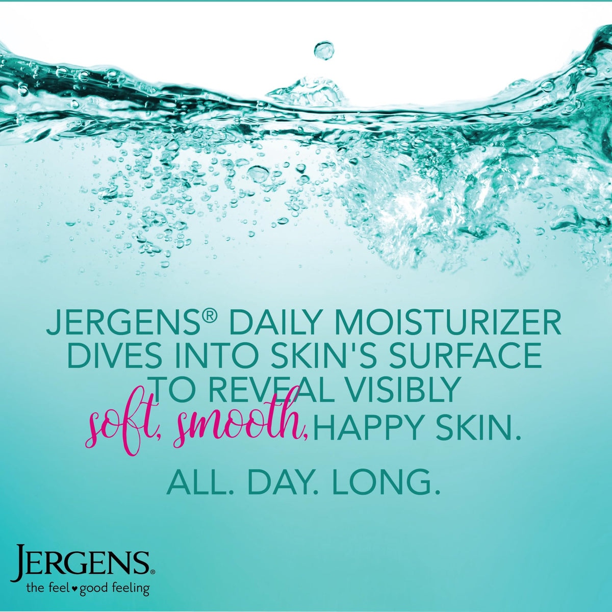 Jergens ingredients label highlighting HYDRALUCENCE and silk proteins