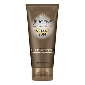 Jergens bottle front showing deep bronze shade and quick color benefit