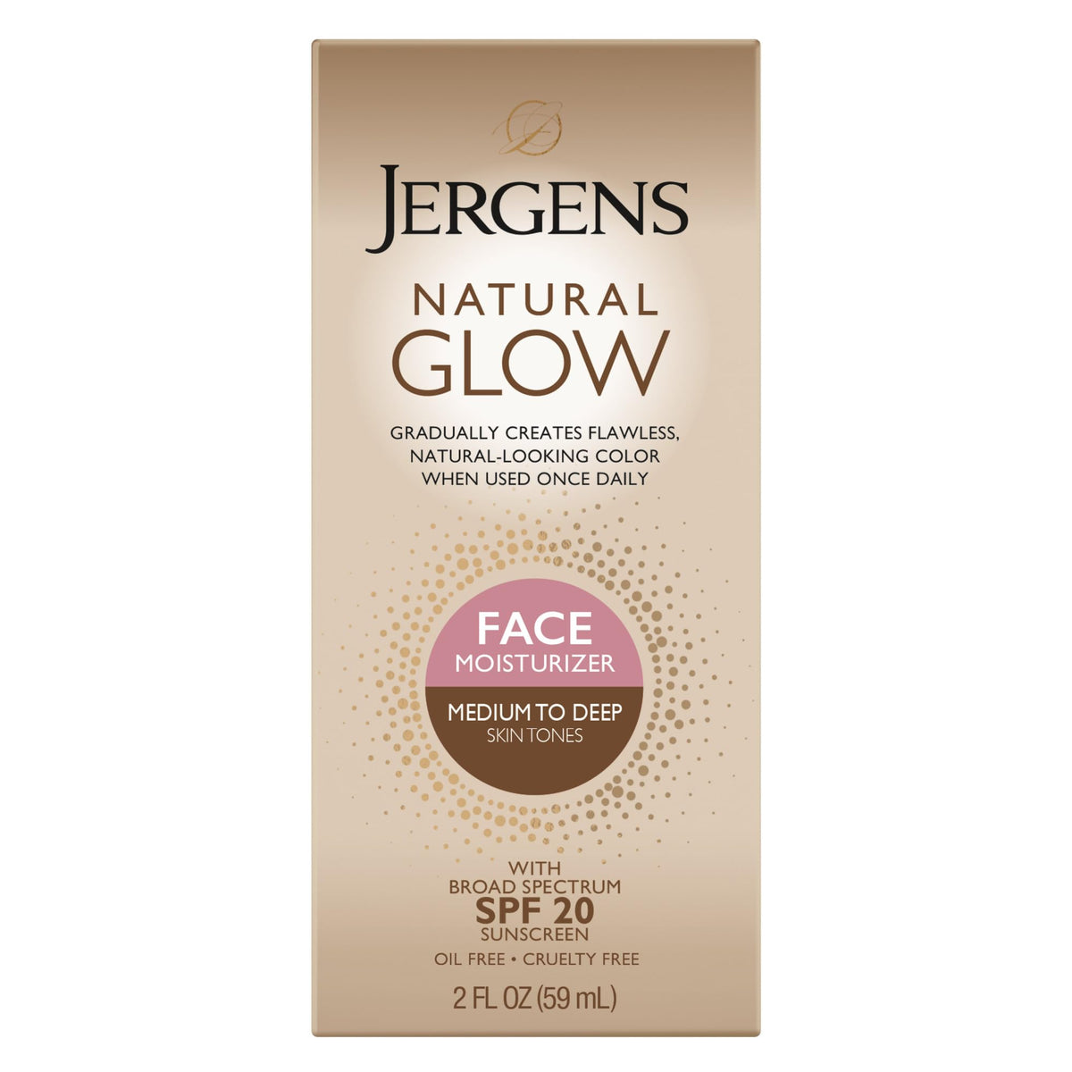 Jergens front packaging 2 oz showing label and SPF 20 benefit
