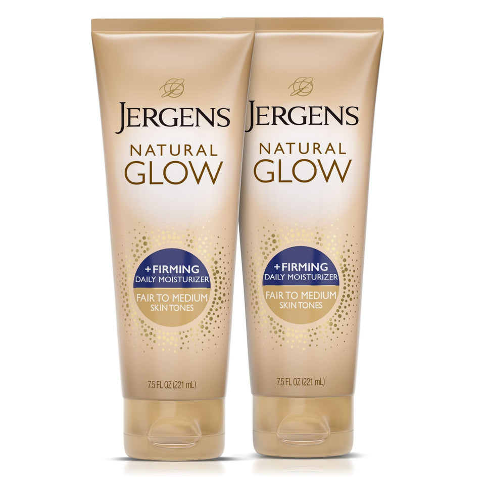 Jergens front packaging showing product benefits and fair to medium shade