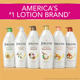 Jergens ingredient label close-up emphasizing dermatologist-tested reassurance