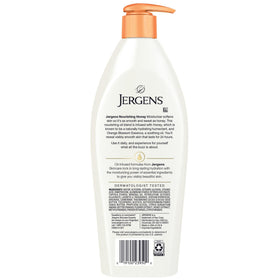 Jergens honey and orange blossom visual indicating natural scent and nourishment benefit
