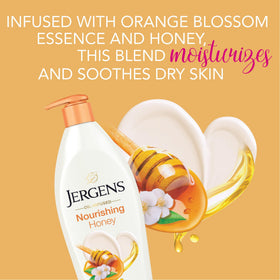 Jergens cream texture close-up illustrating smooth, fast-absorbing moisturizer