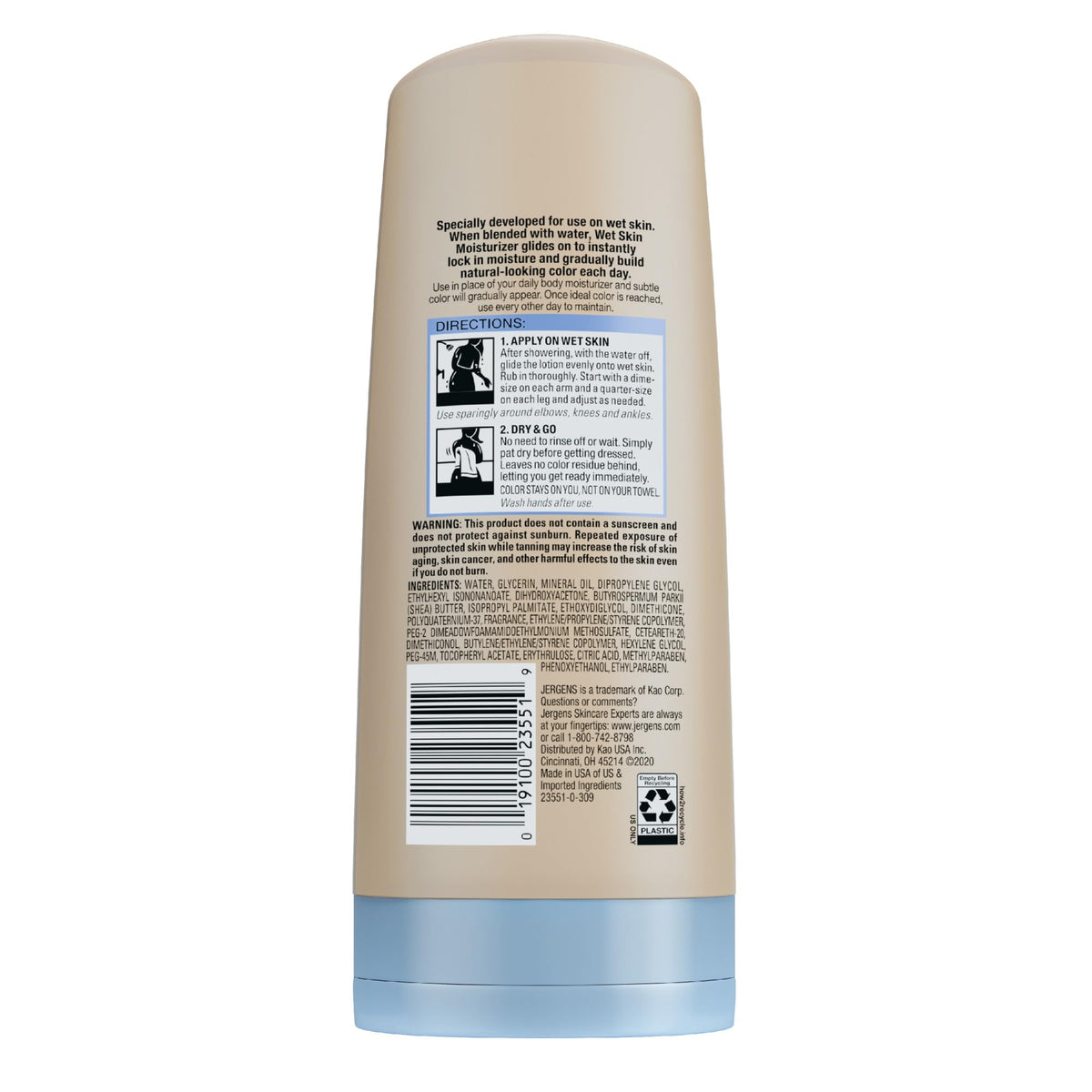 Jergens product near botanicals suggesting light scent and hydration benefit