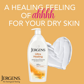 Jergens ingredients label highlighting Hydralucence and vitamins for visible nourishment
