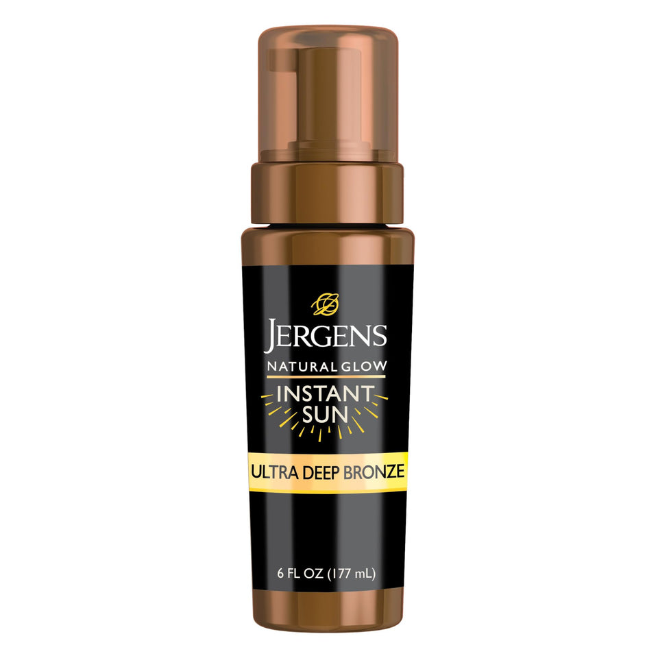 Jergens front packaging shows Ultra Deep mousse and clear benefit