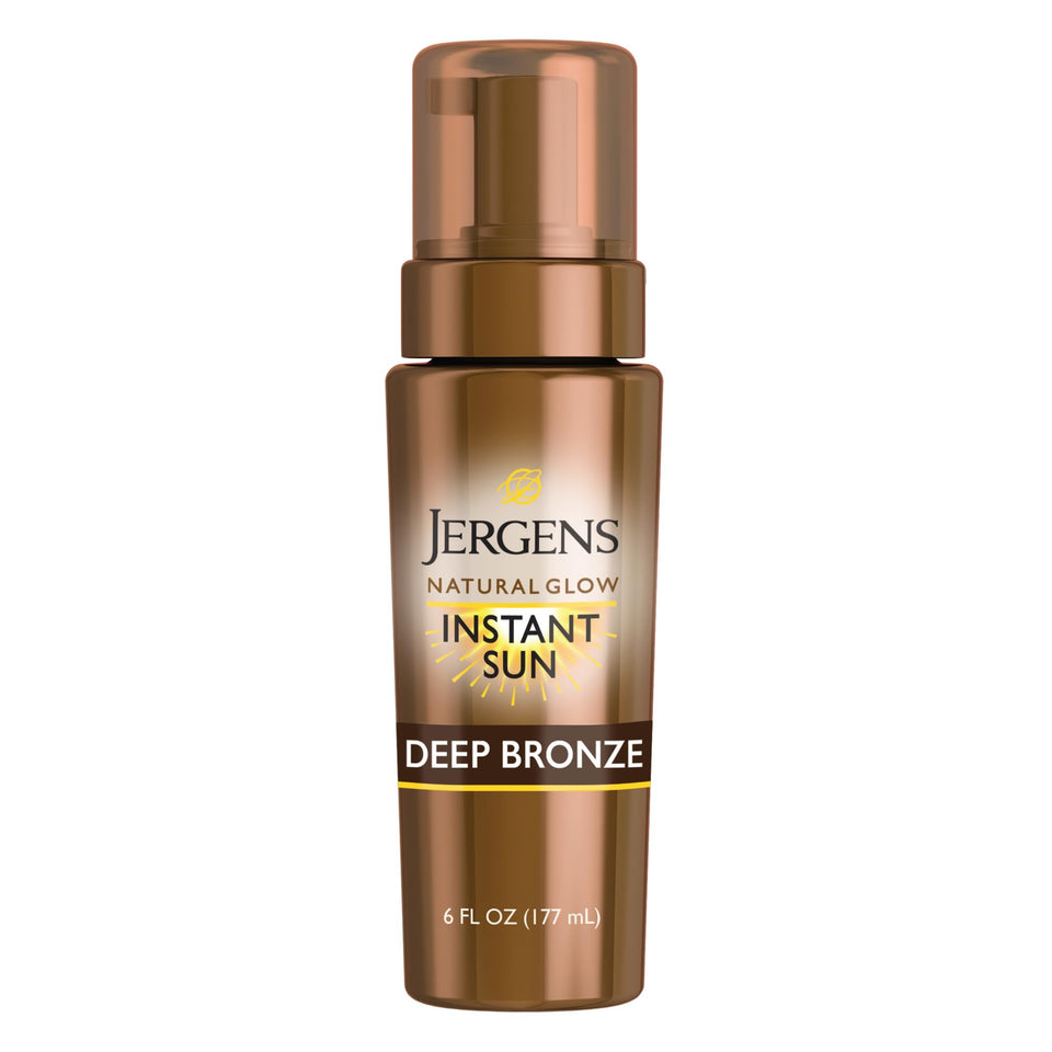 Jergens front packaging showing product and instant bronze benefit