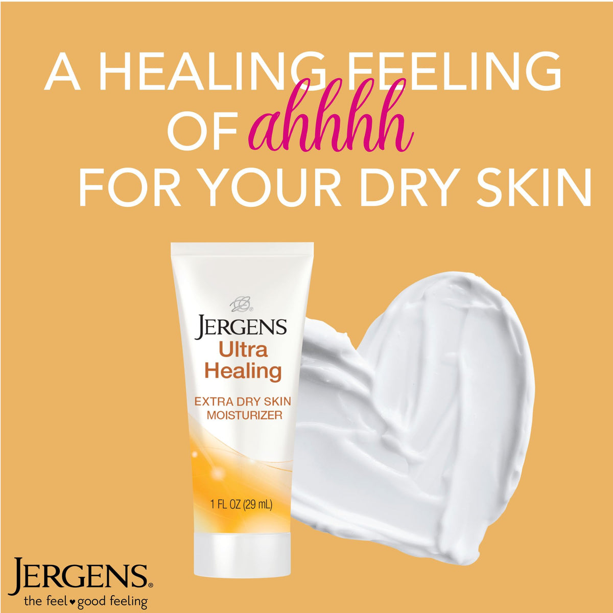 Jergens label close-up showing HYDRALUCENCE and Vitamin blend benefits