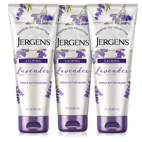 Jergens front packaging showing lavender scent and benefits for softer skin