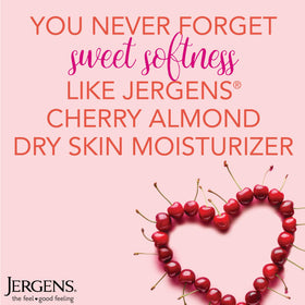 Jergens lotion texture pouring to show lightweight, fast-absorbing hydration benefit