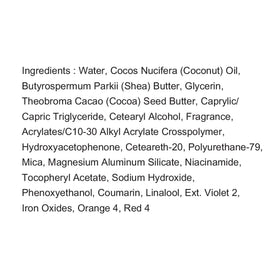 Jergens ingredients display with cocoa and shea butters, deeply moisturizes