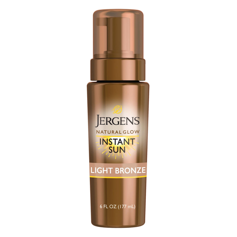 Jergens mousse front packaging showing product and quick-dry benefit