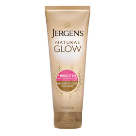 Jergens bottle front label showing product name and shade benefits