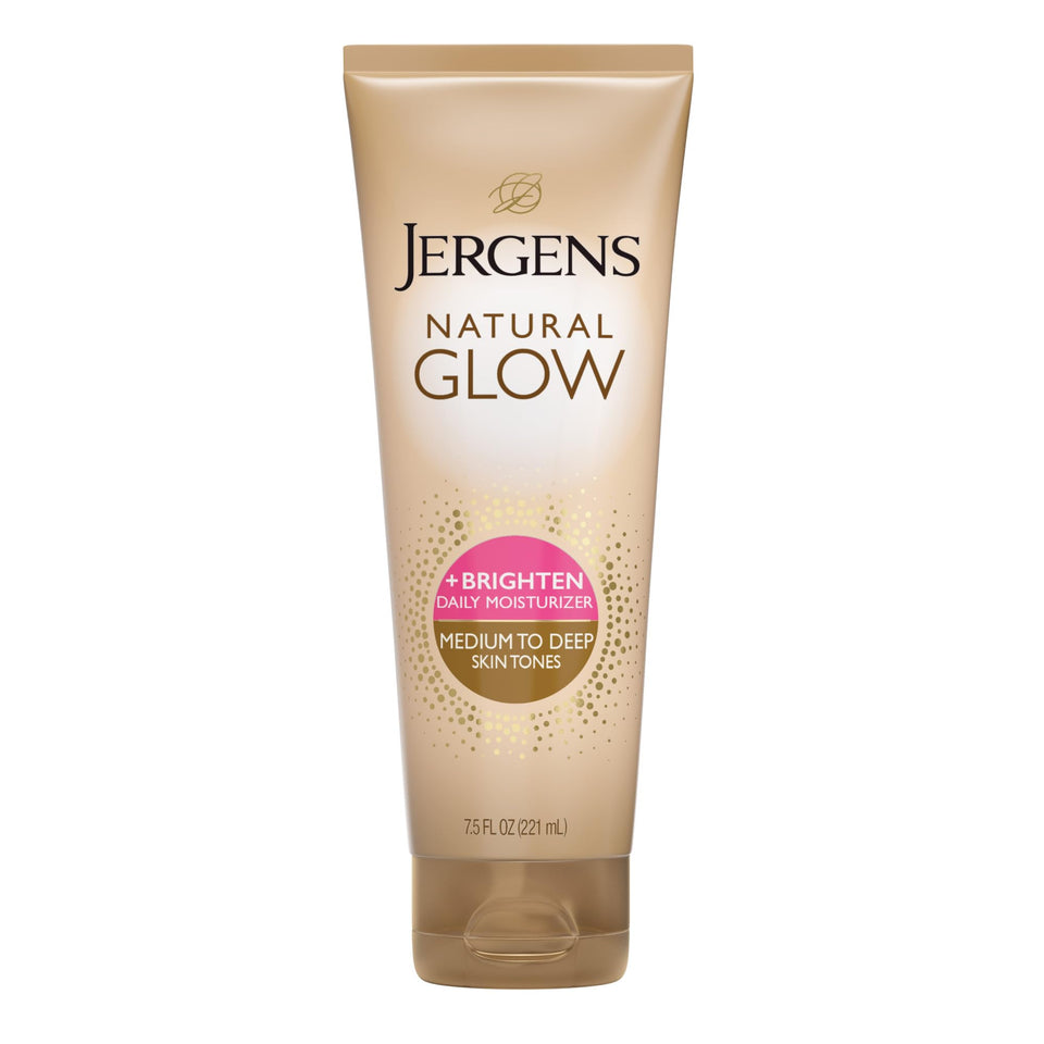 Jergens bottle front label showing product name and shade benefits