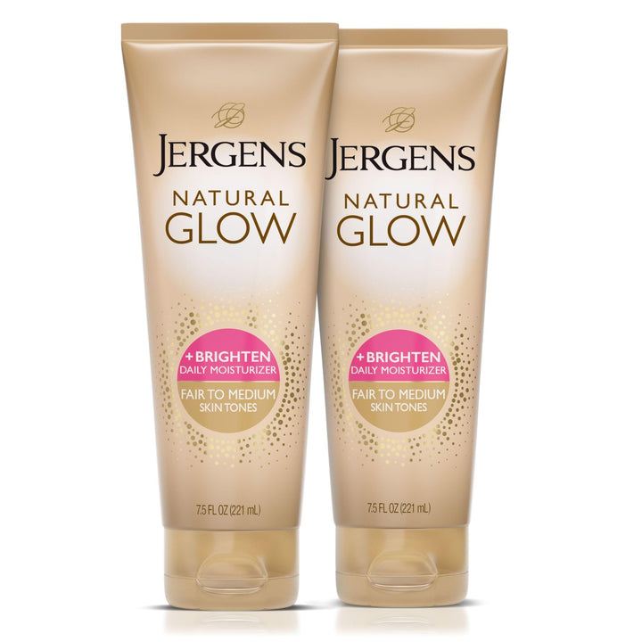 Jergens front packaging showing bottle and benefits for effortless glow