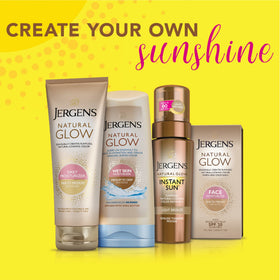 Jergens Natural Glow bottle label focused on directions and ingredients