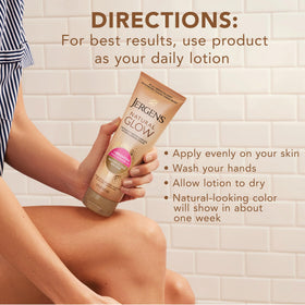 Jergens open cap with lotion pour illustrating lightweight absorption