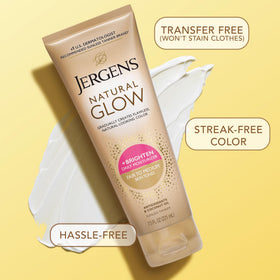 Jergens bottle in hand illustrating 7.5 oz size and travel-friendly portability