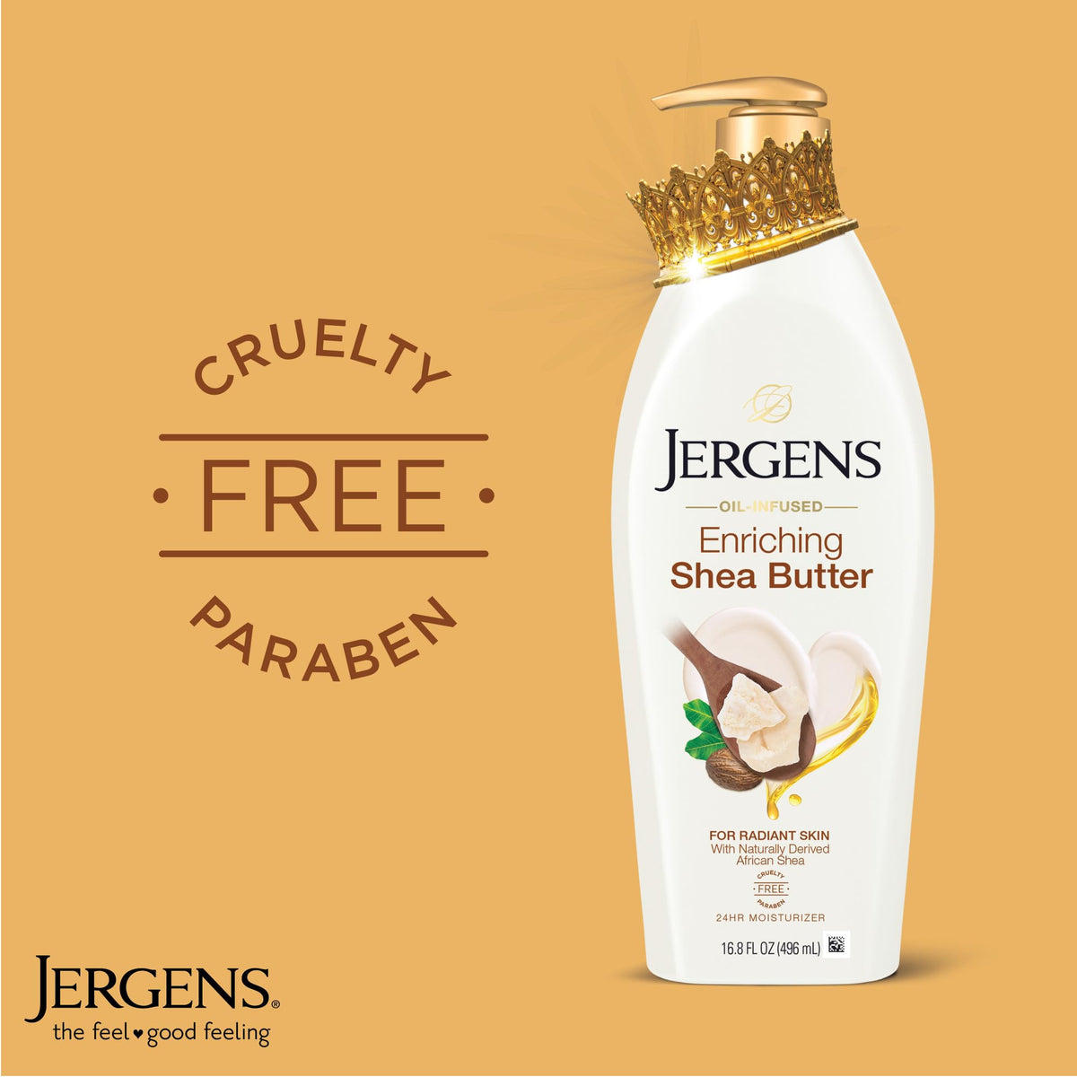 Jergens applying lotion to hands demonstrating smooth, non-greasy finish
