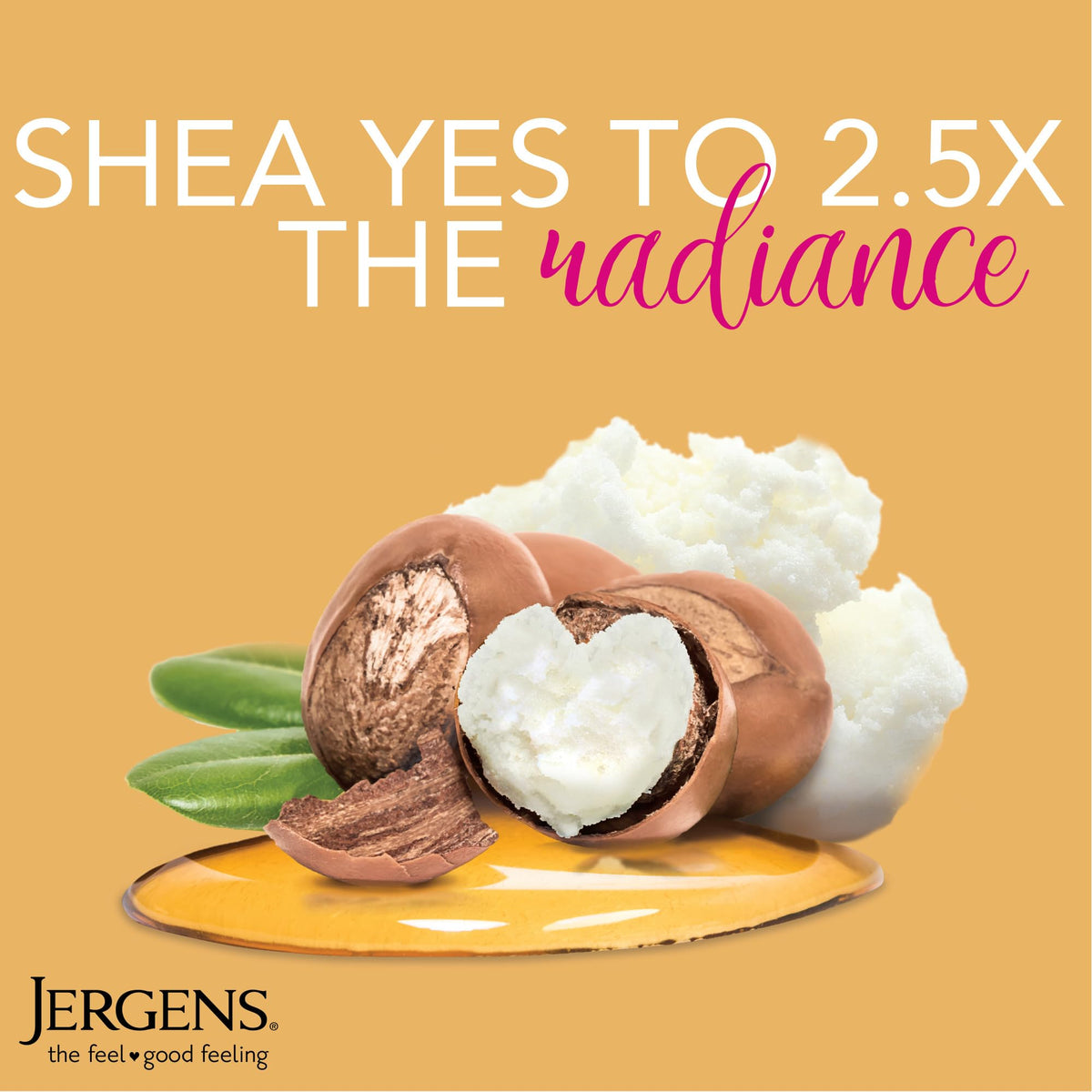 Jergens lotion texture close-up highlighting fast absorption benefit