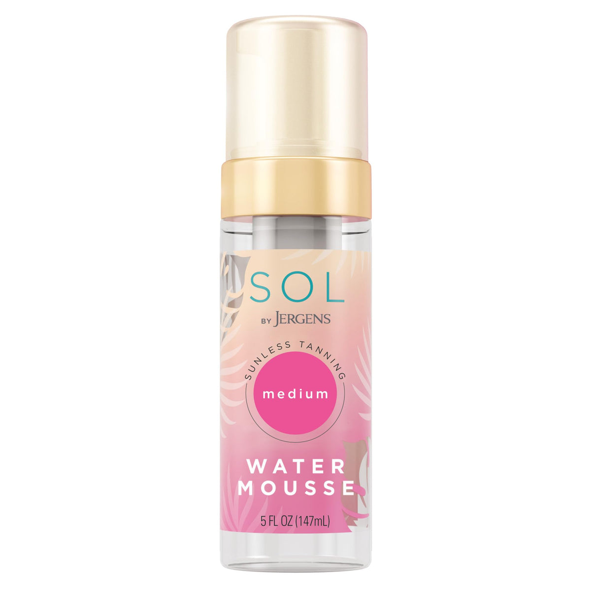 Jergens SOL front packaging showing mousse bottle and branding for easy identification and trust