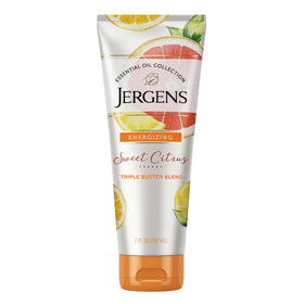 Jergens front packaging showing bottle and brand, offers visible moisturizing benefit