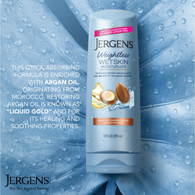 Jergens with argan oil visual highlighting nourishing ingredient benefits