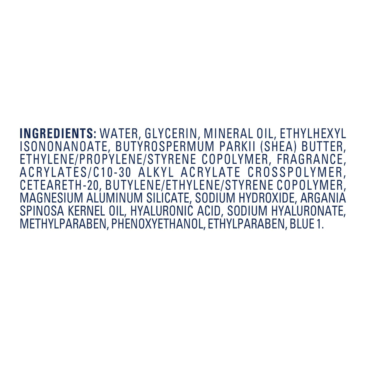 Jergens product label close-up showing key ingredients and dermatologist tested