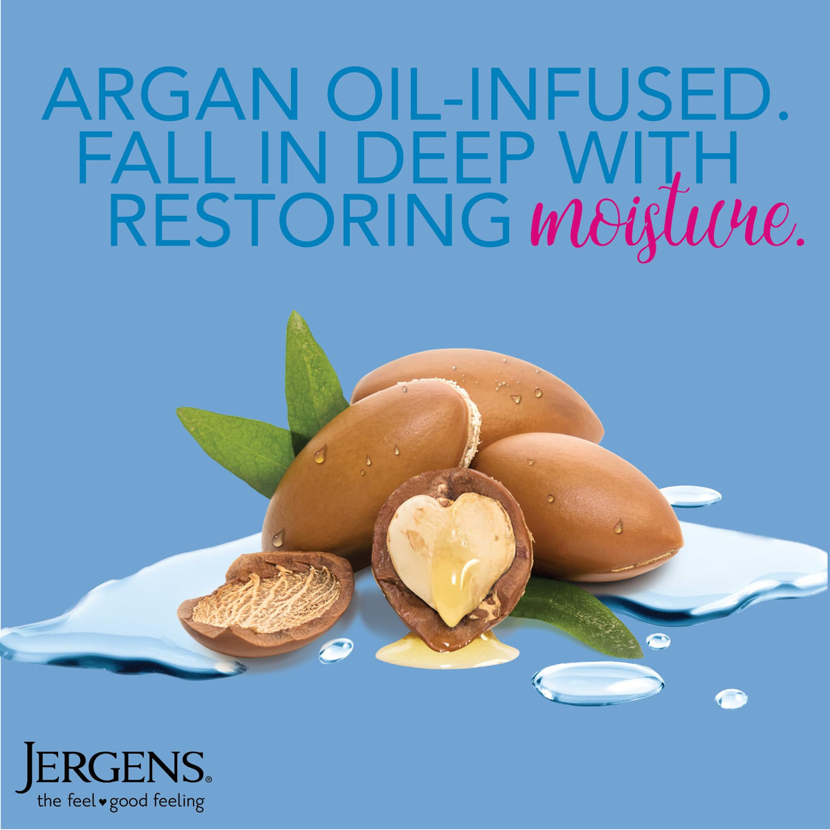 Jergens pump dispense close-up demonstrating easy, no-mess application