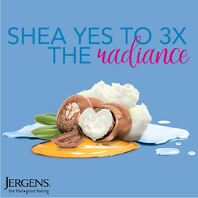Jergens moisturizer texture on palm highlighting smooth, non-greasy spread