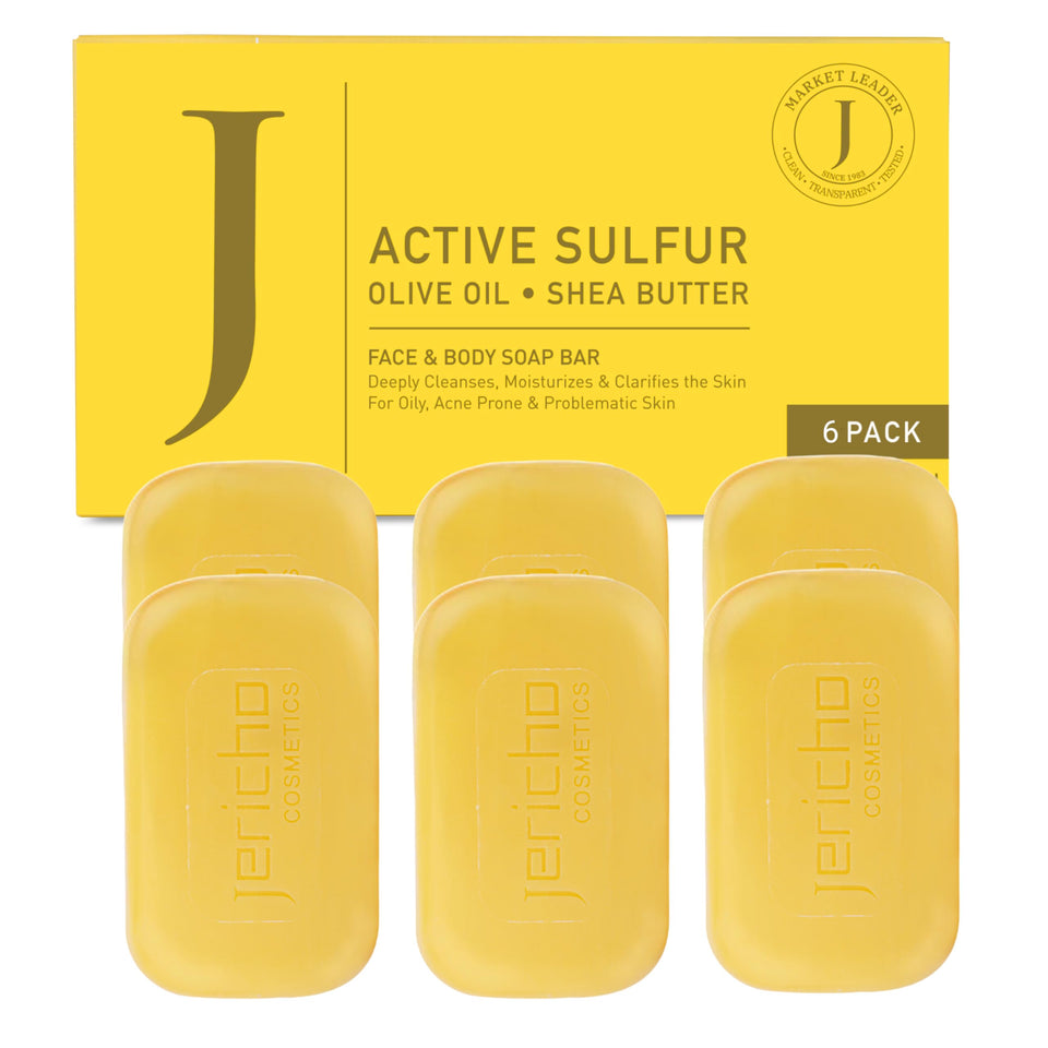 Jericho front package showing sulfur soap benefits and clear labeling
