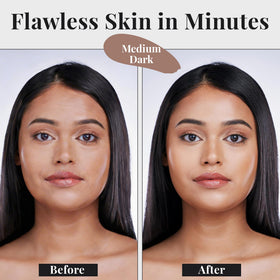 Jerome Alexander applied on model cheek for natural-matte coverage benefit