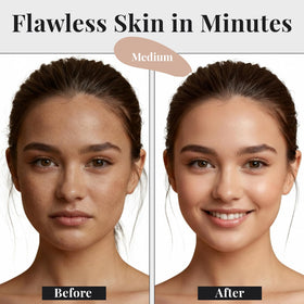 Jerome Alexander application with kabuki brush, shows easy professional blending benefit
