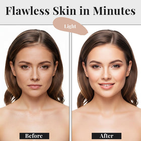 Jerome Alexander split-face before and after to show adaptive coverage and natural finish
