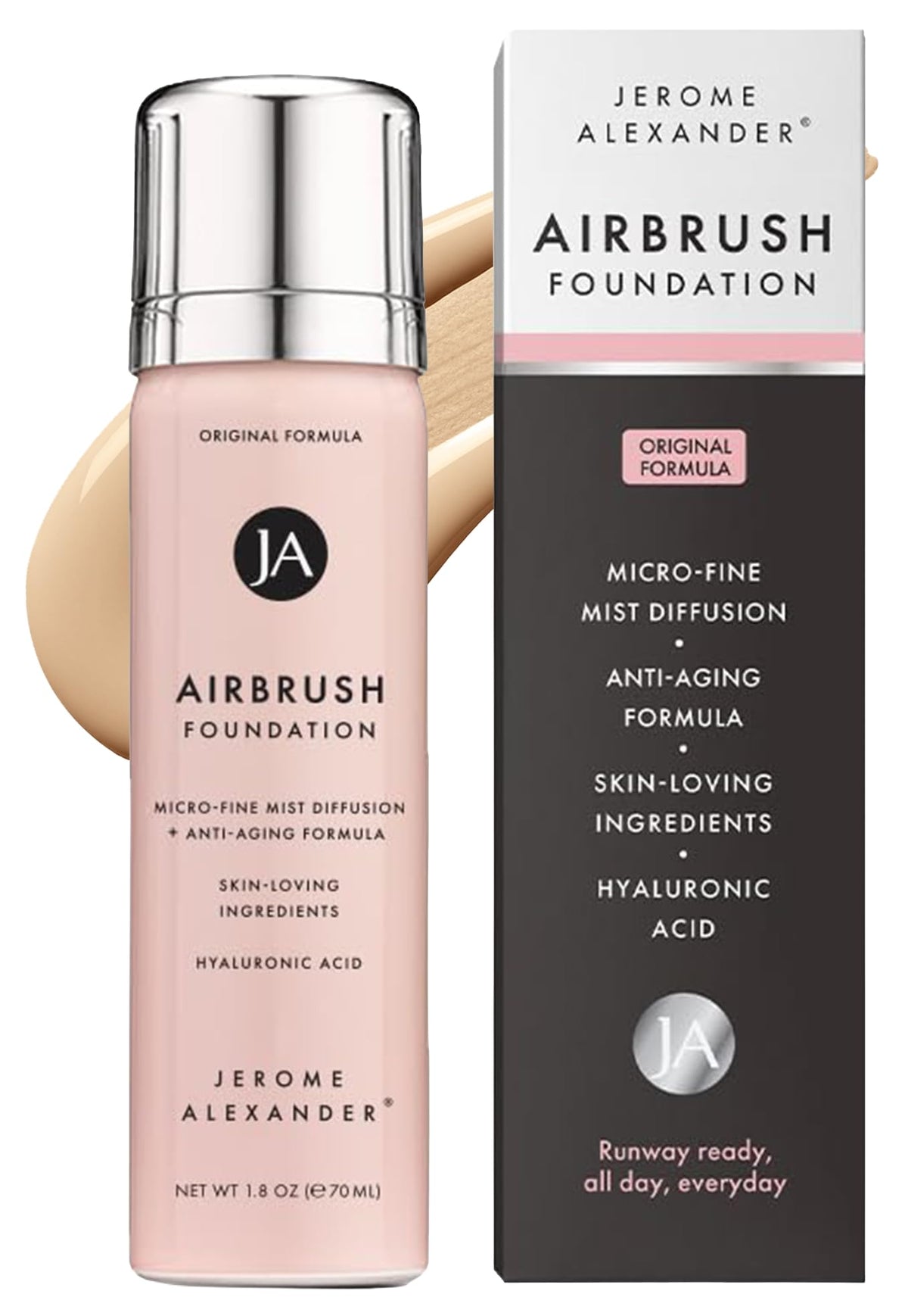 Jerome Alexander front packaging showing Light Medium shade and benefits