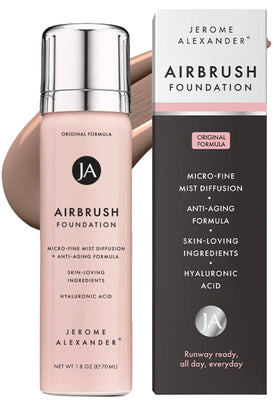 Jerome Alexander front packaging showing Medium Dark shade and bottle benefit