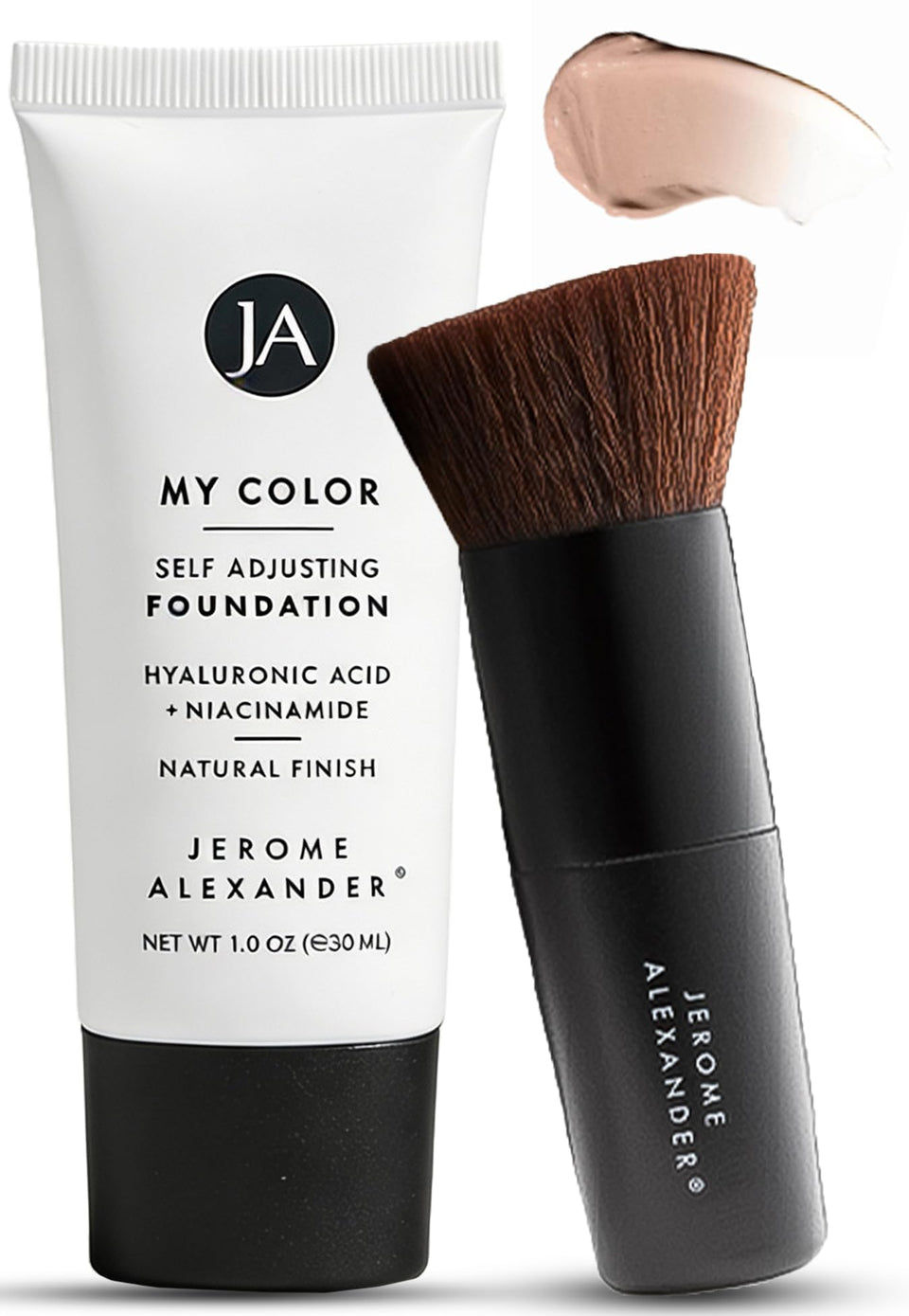 Jerome Alexander front packaging showing bottle and brush for easy identification and confidence