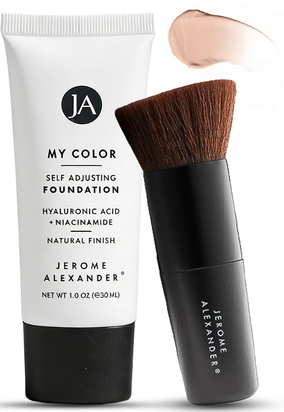 Jerome Alexander front packaging showing bottle and brush for easy identification and convenience