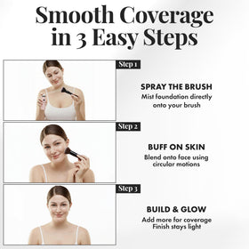 Jerome Alexander kabuki brush blending foundation for seamless complexion