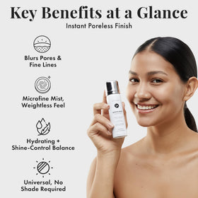 Jerome Alexander primer held in hand to show bottle size and travel-friendly benefit